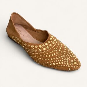 Cecelia New York‎ Mojito Studded Leather Moccasin Flats Sand Size 8.5